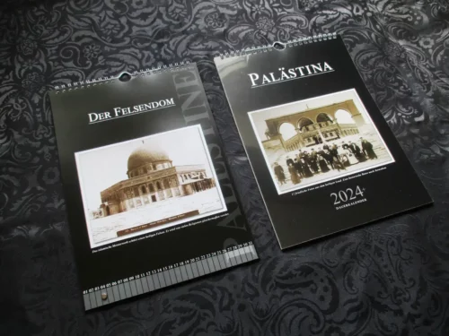 Der gedruckte Palästina Spenden-Kalender.